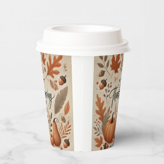 Erntedank 8oz Paper Cup Pappbecher (Rechts)