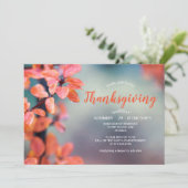 Erntedank Abendessen Auburn Herbstuntergänge Einladung (Stehend Vorderseite)