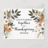 Erntedank Abendessen Blumenladen Postkarte (Vorderseite)