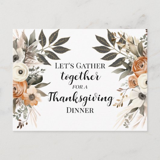 Erntedank Abendessen Blumenladen Postkarte (Vorderseite)