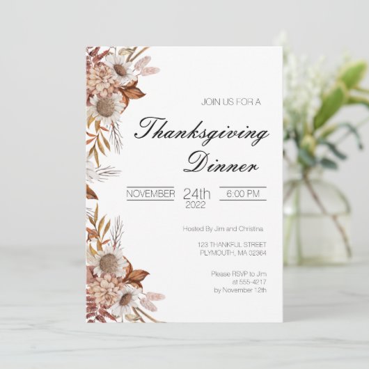 Erntedank Abendessen Einladung (Stehend Vorderseite)