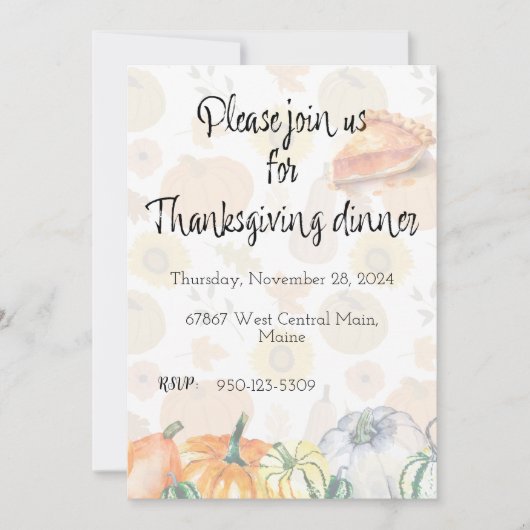 Erntedank Abendessen Einladung (Vorderseite)