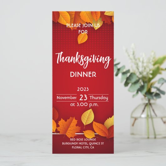 Erntedank Abendessen Einladung (Stehend Vorderseite)