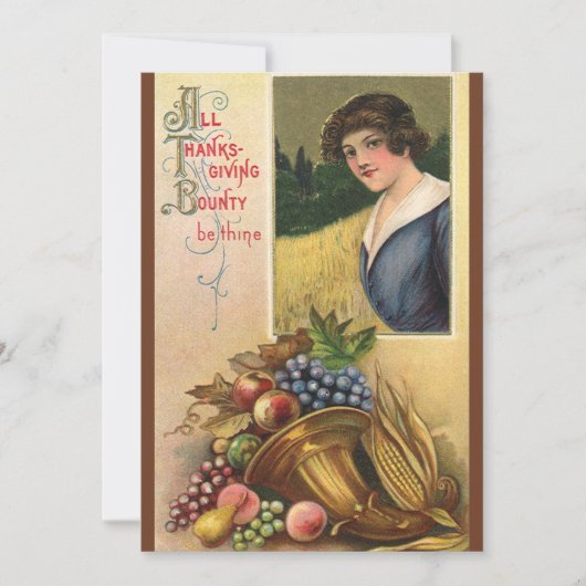 Erntedank Abendessen Einladung (Vorderseite)