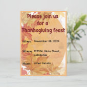 Erntedank Abendessen Einladung (Stehend Vorderseite)