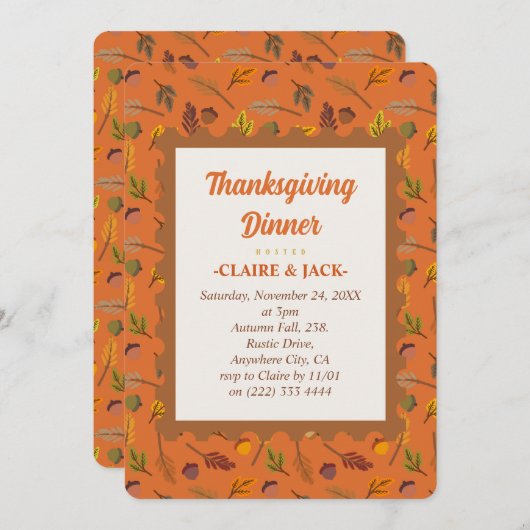 Erntedank Abendessen Einladung (Vorne/Hinten)