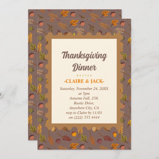 Erntedank Abendessen Einladung (Vorne/Hinten)