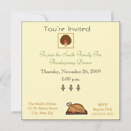 Erntedank Abendessen Einladung (Rückseite)