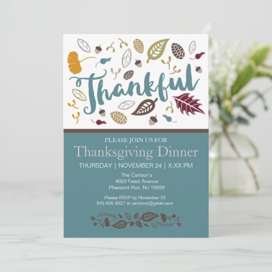 Erntedank Abendessen Einladung (Stehend Vorderseite)