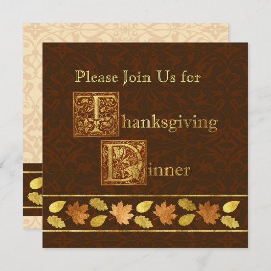 Erntedank-Abendessen Einladung (Vorne/Hinten)