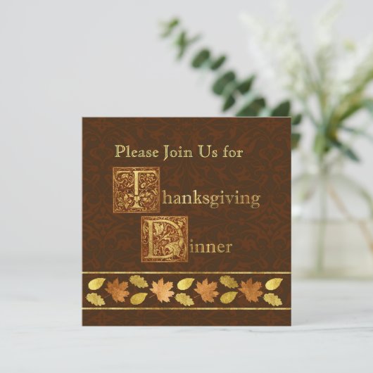 Erntedank-Abendessen Einladung (Stehend Vorderseite)