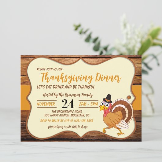 Erntedank Abendessen Einladung (Stehend Vorderseite)