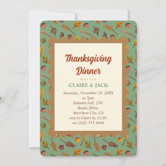 Erntedank Abendessen Einladung (Vorderseite)