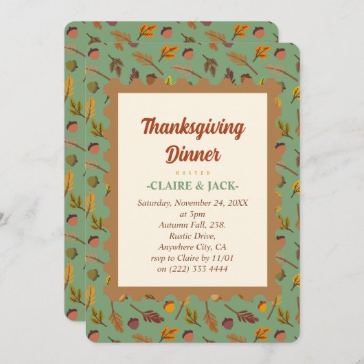 Erntedank Abendessen Einladung (Vorne/Hinten)