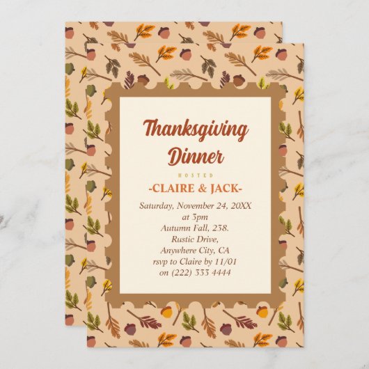 Erntedank Abendessen Einladung (Vorne/Hinten)