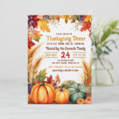 Erntedank Abendessen Einladung (Stehend Vorderseite)