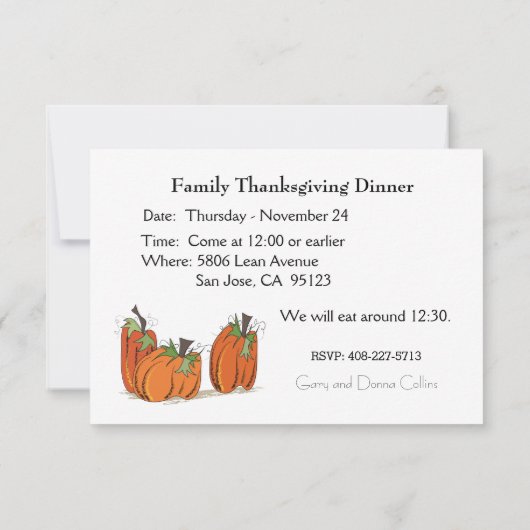 Erntedank Abendessen Einladung (Rückseite)