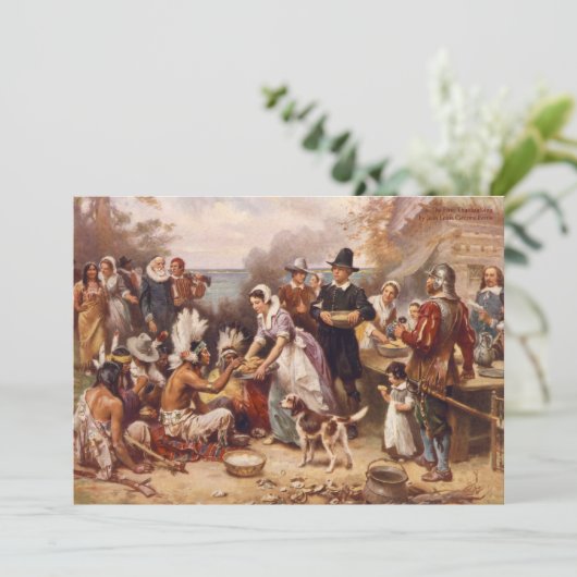 Erntedank-Abendessen Einladung (Stehend Vorderseite)