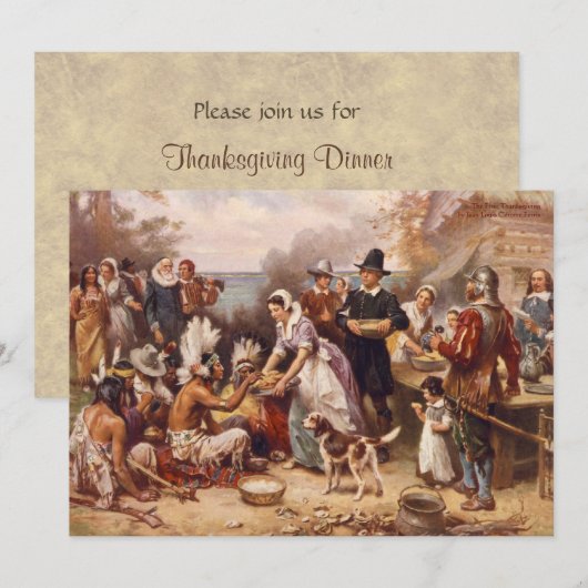 Erntedank-Abendessen Einladung (Vorne/Hinten)