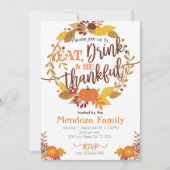 Erntedank Abendessen Einladung, Fest Einladung (Vorderseite)
