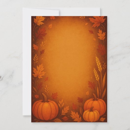 Erntedank Abendessen Einladung | Herbstleaves & P (Rückseite)