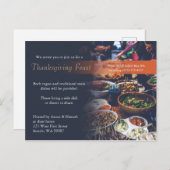 Erntedank Abendessen Einladung Postkarte (Vorne/Hinten)