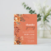 Erntedank Abendessen Einladung Postkarte (Stehend Vorderseite)