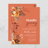 Erntedank Abendessen Einladung Postkarte (Vorne/Hinten)