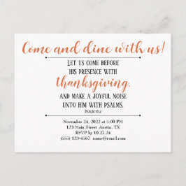 Erntedank Abendessen Einladung Schrift Postkarte