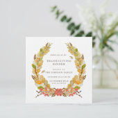 Erntedank-Abendessen-EinladungblumenWreath Einladung (Stehend Vorderseite)