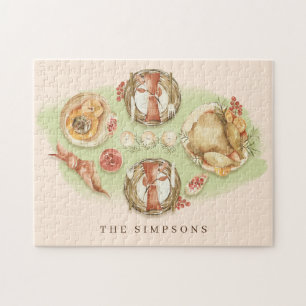 Erntedank-Abendessen Familie Puzzle