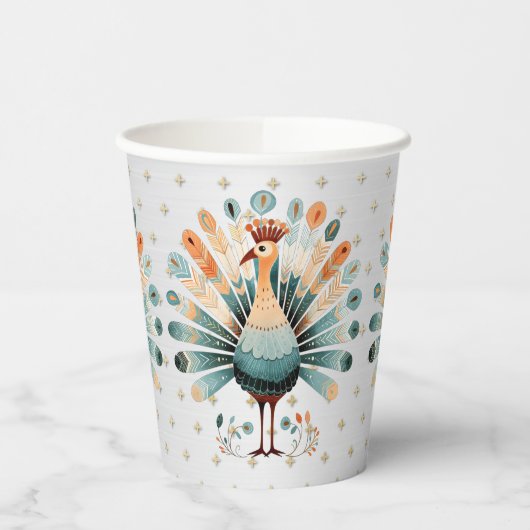 Erntedank Abendessen Farbenfroh Türkei Goldene Ste Pappbecher (Links)