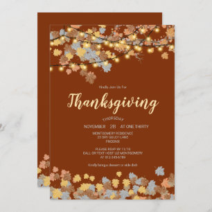 Erntedank Abendessen Herbst lässt Vintage Lichter Einladung