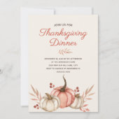 Erntedank Abendessen Herbst Rustikales Land Einladung (Vorderseite)