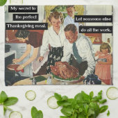 Erntedank Abendessen Herbstfarben Acorns Kariert Geschirrtuch (Gefaltet)