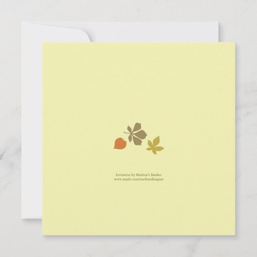 Erntedank Abendessen Herbstlaub Einladung (Rückseite)