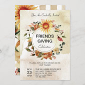 Erntedank Abendessen im Freien Herbst Sonnenblumen Einladung (Vorne/Hinten)