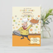 Erntedank Abendessen Koch Einladung (Stehend Vorderseite)