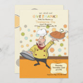 Erntedank Abendessen Koch Einladung (Vorne/Hinten)