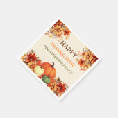 Erntedank Abendessen Kürbiskuchen Orangenflorchen Serviette (Ecke)