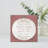 Erntedank-Abendessen-Land-rustikaler weißer Kürbis Einladung (Stehend Vorderseite)