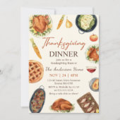 Erntedank Abendessen mit Türkei Pumpkin Einladung (Vorderseite)