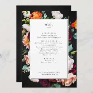 Erntedank Abendessen/Mittag-/Frühstücksbuffet Menükarte