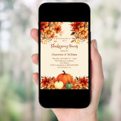 Erntedank Abendessen Orangenkürbis Blume Einladung