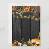 Erntedank Abendessen rustikale Blumenkürbis Einladung (Rückseite)