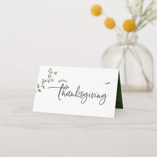 Erntedank Abendessen Rustikale Farbe Herbst Platzkarte (Rückseite)