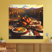 Erntedank Abendessen Tisch Herbst Landschaft Leinwanddruck (Insitu (Wohnzimmer))
