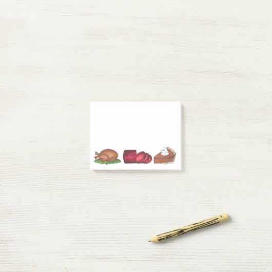 Erntedank Abendessen Türkei Cranberry Pie Post-its Post-it Klebezettel (Auf Schreibtisch)