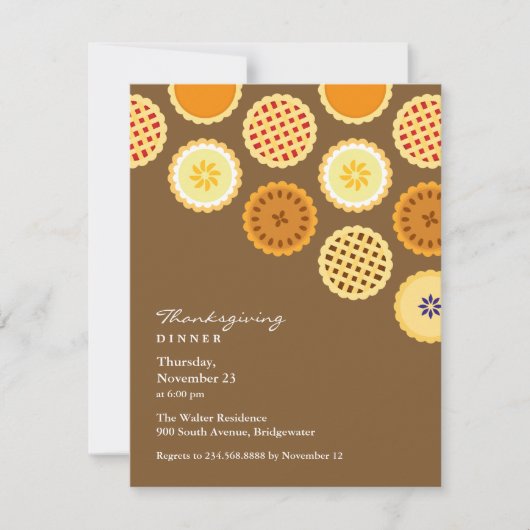 Erntedank-Abendessen und Torten-flache Einladung (Vorderseite)