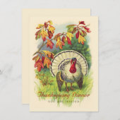 Erntedank Abendessen Vintag Türkei Einladung (Vorne/Hinten)